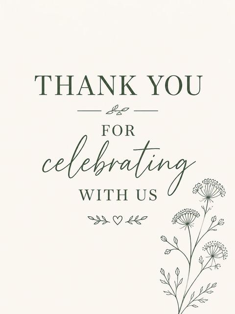 Thank-you flat in the Cream Pen-and-Ink Table Setting Birthday design