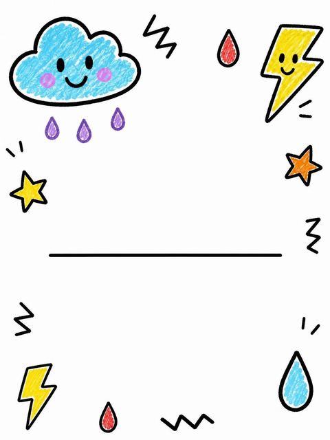 Place card in the Crayon Weather Motif 3rd Birthday design