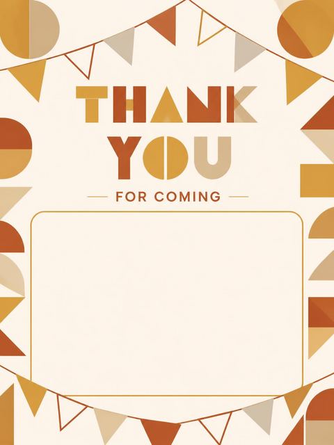 Thank-you flat in the 1st Birthday Digital Geometric Invitation design