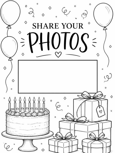 Hashtag card in the Minimalist Ink Sketch 35th Birthday Invitation design