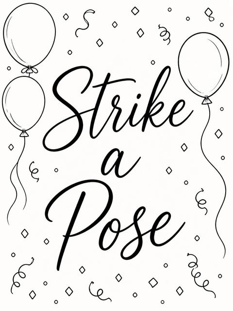 Photo-booth sign in the Minimalist Ink Sketch 35th Birthday Invitation design