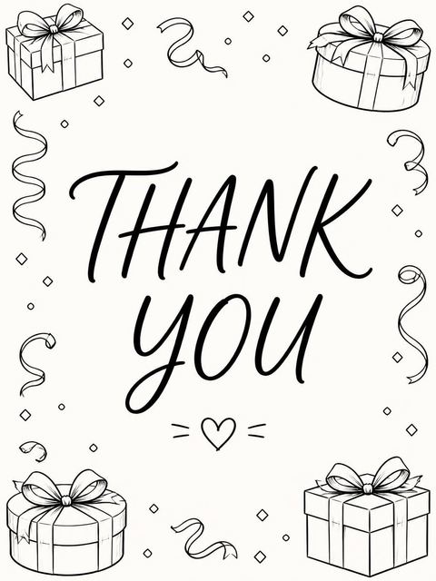 Thank-you flat in the Minimalist Ink Sketch 35th Birthday Invitation design