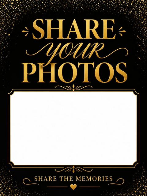Hashtag card in the Gold Foil Black 30th Birthday design