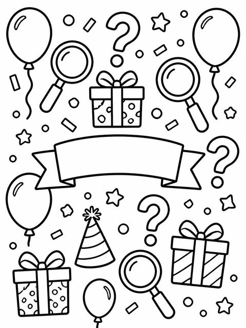 Coloring sheet in the Crayon Doodle Motif 3rd Birthday Invitation design