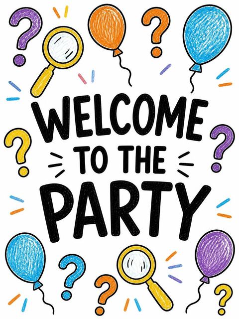Welcome sign in the Crayon Doodle Motif 3rd Birthday Invitation design