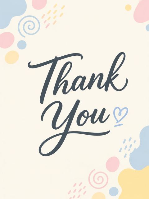 Thank-you flat in the Pastel Abstract Shape 50th Birthday Invitation design