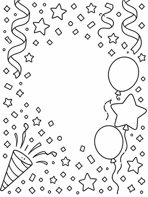 Coloring sheet in the Primary Color Confetti 13th Birthday Invitation design