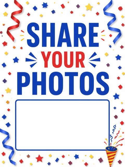 Hashtag card in the Primary Color Confetti 13th Birthday Invitation design