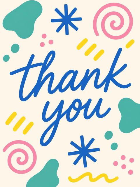Thank-you flat in the Abstract Geometric Bright Birthday Invitation design