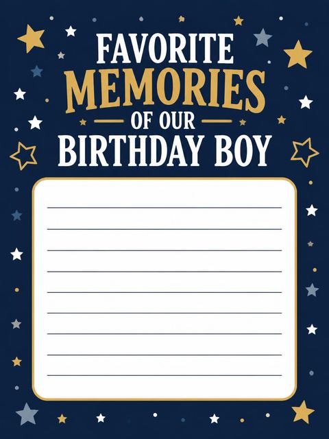 Memory card in the Cosmic Rocket Ship 6th Birthday Celebration design
