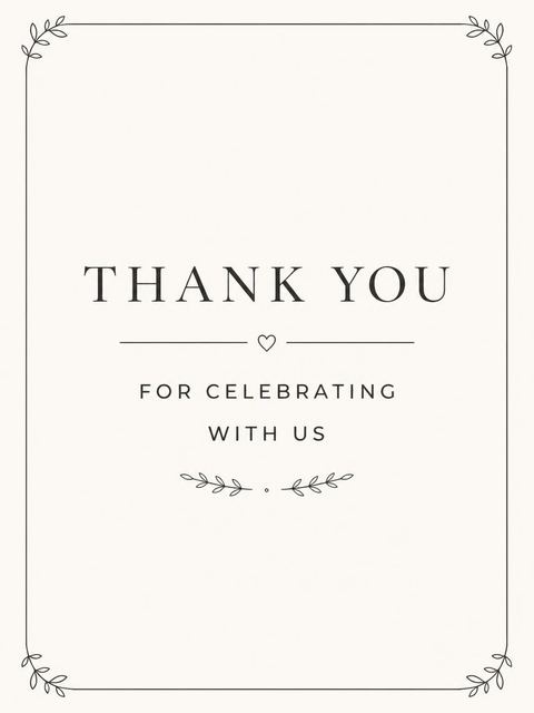 Thank-you flat in the Cream Black Minimalist 7th Birthday Invitation design