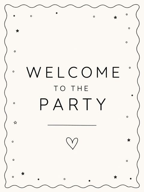 Welcome sign in the Cream Black Minimalist 7th Birthday Invitation design
