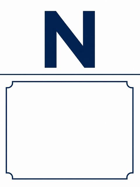 Place card in the Navy Minimalist Monogram 40th Birthday Invitation design