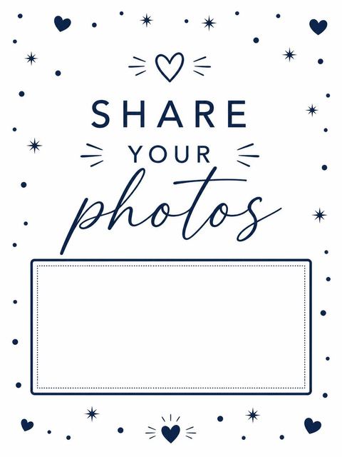 Hashtag card in the Navy Script Minimalist Sweet Sixteen design