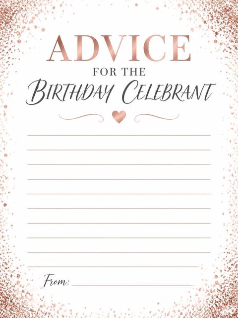 Advice card in the Rose Gold Metallic 18th Birthday design