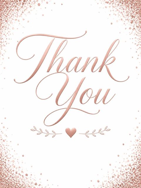 Thank-you flat in the Rose Gold Metallic 18th Birthday design