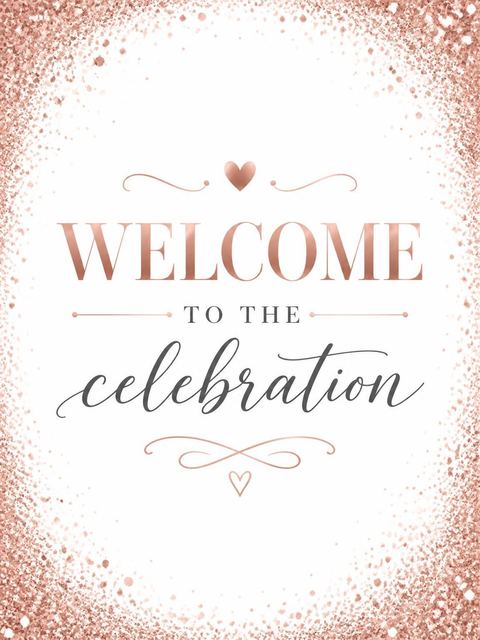 Welcome sign in the Rose Gold Metallic 18th Birthday design