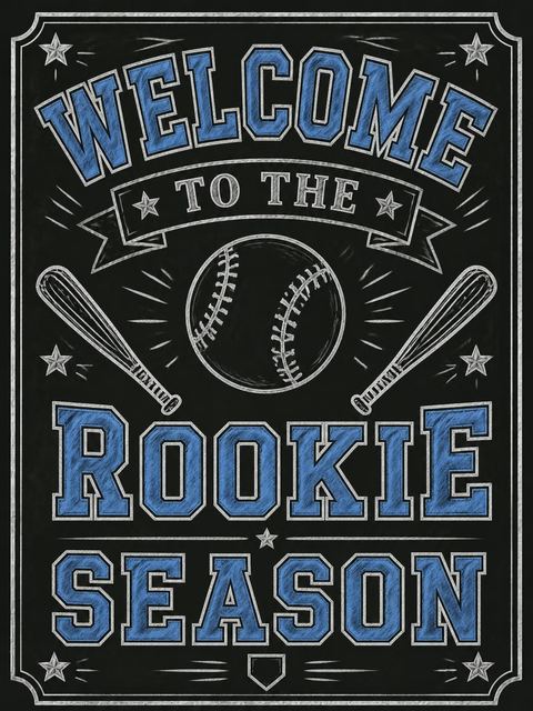 Welcome sign in the Chalkboard Varsity Baseball Baby Shower design