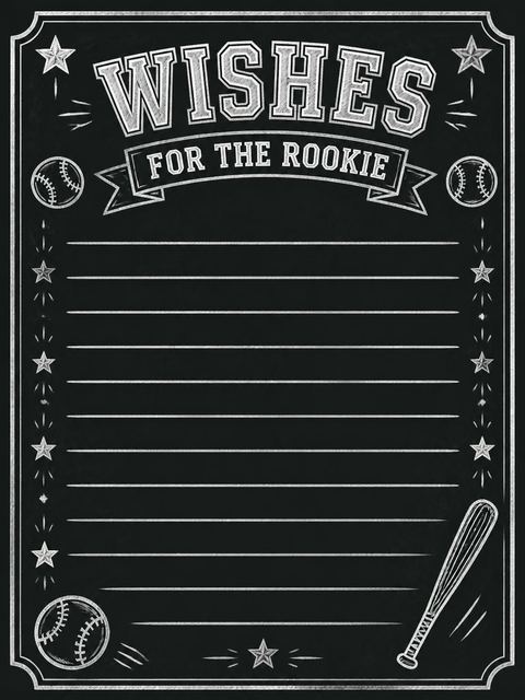 Wishes page in the Chalkboard Varsity Baseball Baby Shower design