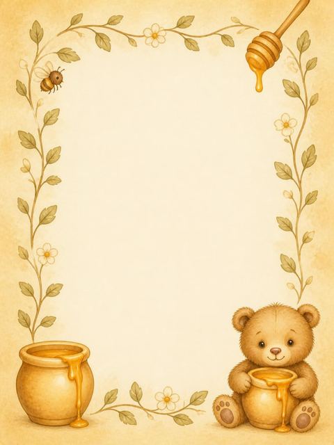 Place card in the Vintage Honey Bear First Birthday design