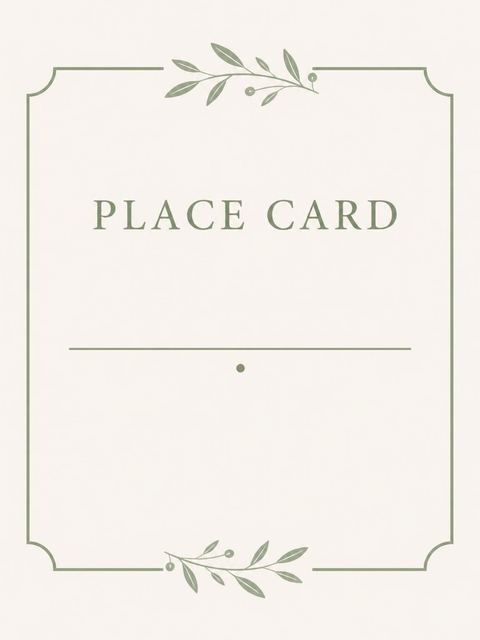 Place card in the Sage Green Sans Serif Milestone Birthday design