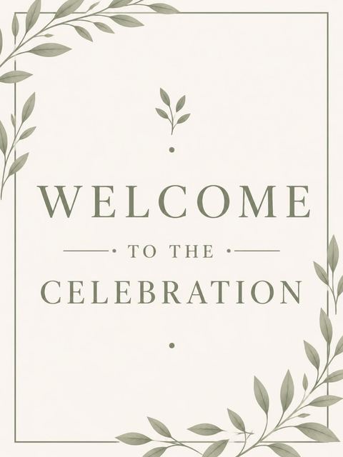 Welcome sign in the Sage Green Sans Serif Milestone Birthday design