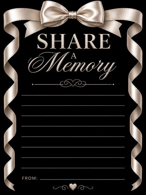 Memory card in the Champagne Silk Ribbon 65th Birthday design