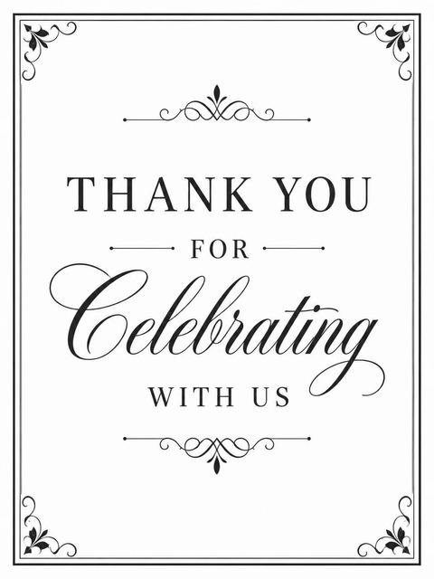 Thank-you flat in the Minimalist Black and White Bridal Shower design