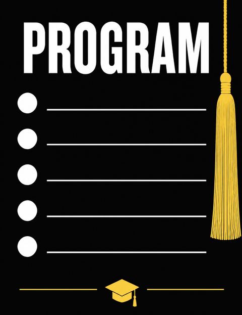 Program / agenda in the Swiss Poster Signal Yellow Graduation design