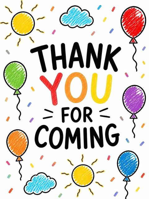 Thank-you flat in the Crayon Rainbow Number 3rd Birthday Invite design