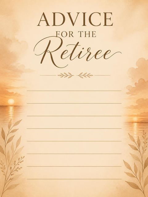 Advice card in the Willow Sunset Retirement Party Invitation design