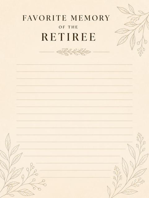 Memory card in the Willow Sunset Retirement Party Invitation design