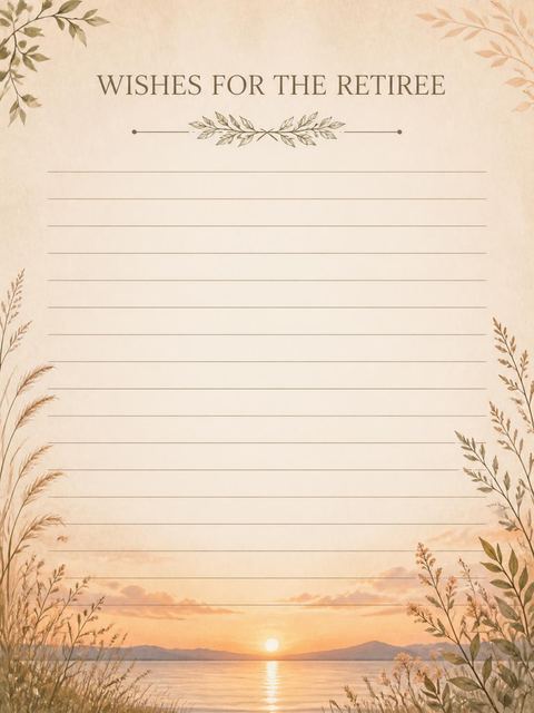Wishes page in the Willow Sunset Retirement Party Invitation design