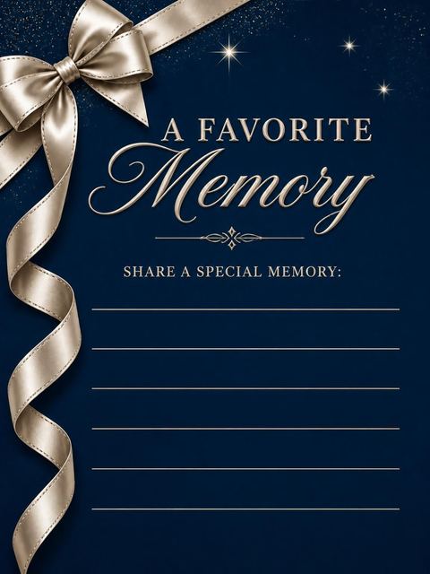 Memory card in the Navy Gold Ribbon 45th Birthday design