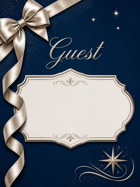 Place card in the Navy Gold Ribbon 45th Birthday design