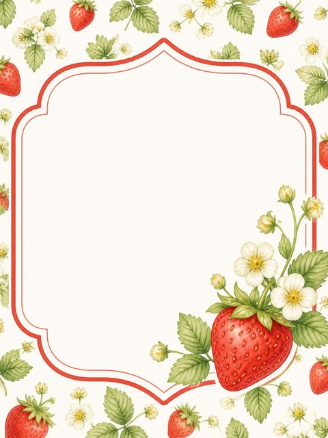 Place card in the Watercolor Strawberry First Birthday Invitation design