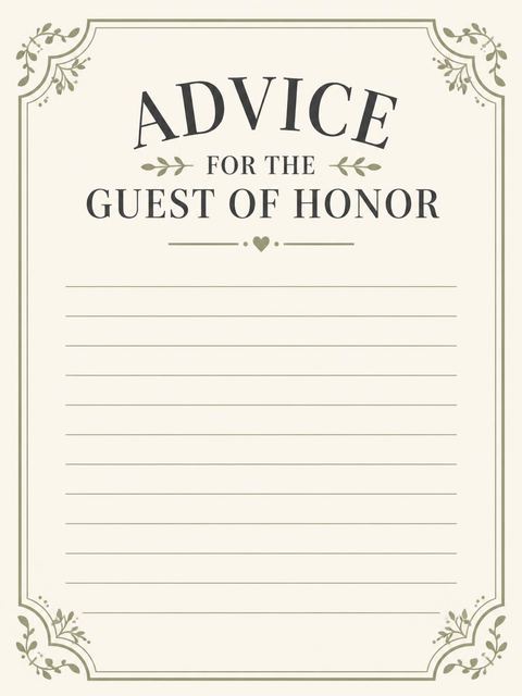 Advice card in the Emerald Ribbon 40th Soirée design