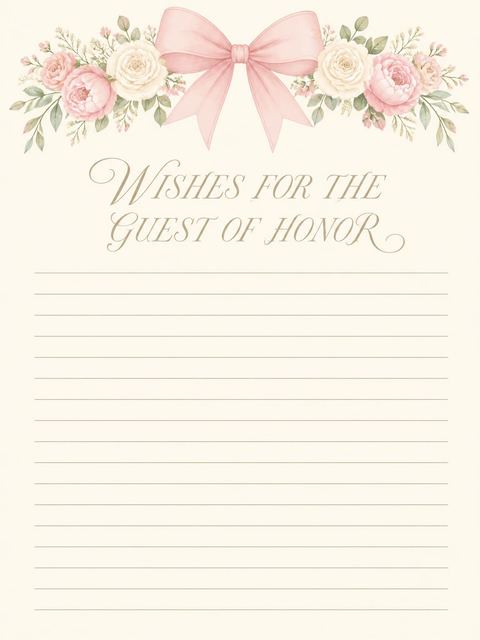 Wishes page in the Emerald Ribbon 40th Soirée design