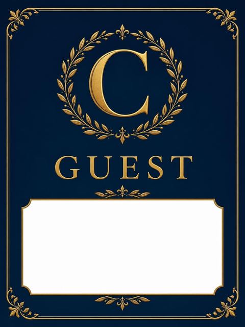 Place card in the Navy and Gold Monogram 50th Birthday design