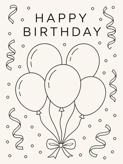 Coloring sheet in the Minimalist Taupe Hand-Lettered 5th Birthday Invitation design
