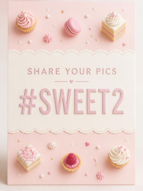 Hashtag card in the Two Sweet Donut Birthday design
