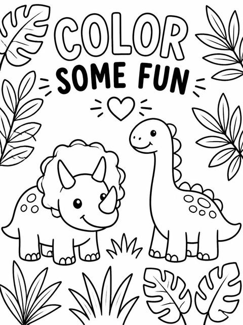 Coloring sheet in the Crayon Dinosaur Tropical 1st Birthday design