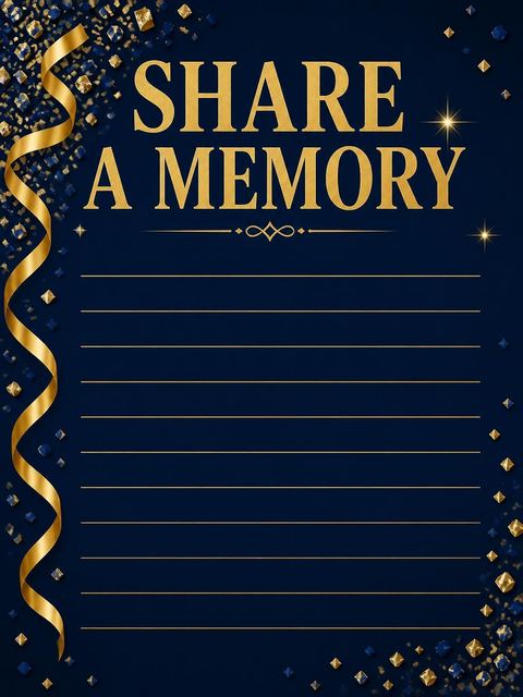 Memory card in the Navy Gold Confetti 60th Birthday design