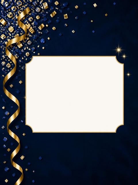 Place card in the Navy Gold Confetti 60th Birthday design