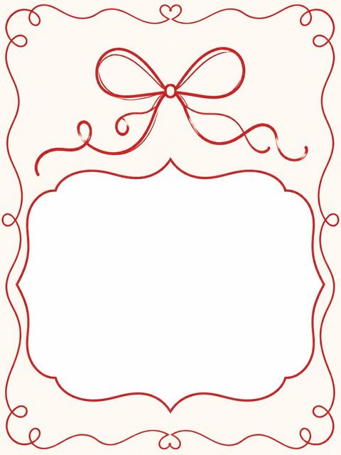 Place card in the Red Ribbon Illustrated Bridal Shower design