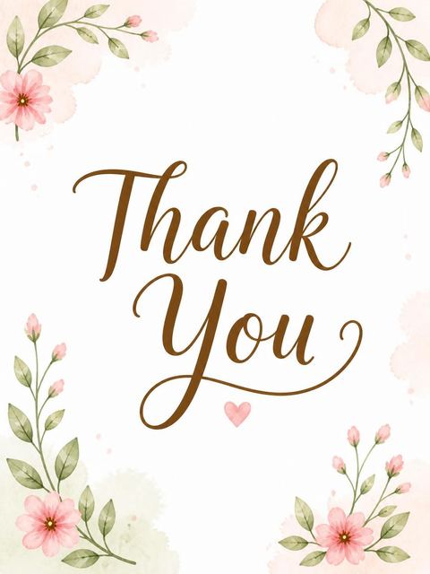 Thank-you flat in the Watercolor Guinea Pig 1st Birthday design