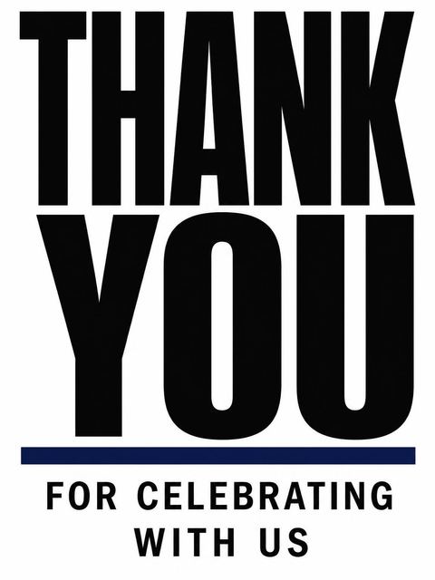 Thank-you flat in the Navy and White Bold Typography Birthday design