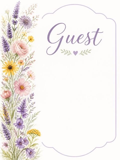 Place card in the Watercolor Wildflower Bridal Shower Invitation design