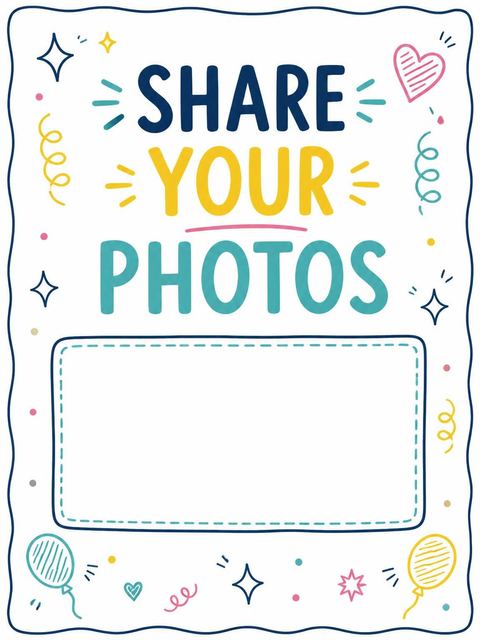 Hashtag card in the Navy Wavy Border 4th Birthday Card design