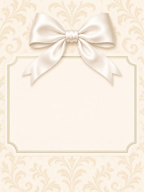 Place card in the Cream Satin Bow Bridal Shower design